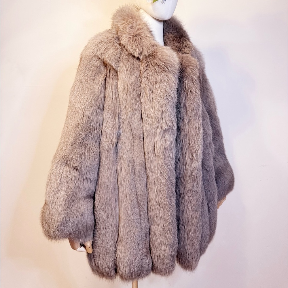 Vintage Cocoa + Grey SAGA Fox Fur Jacket (Japan) - Picture 2 of 12